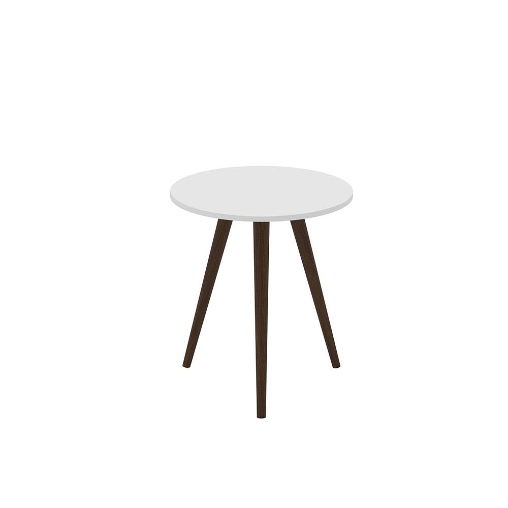 Mesa Lateral Decorativa Redonda RT 3144 Branca